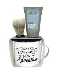 Mug With Shaving Cream & Bead Brush
